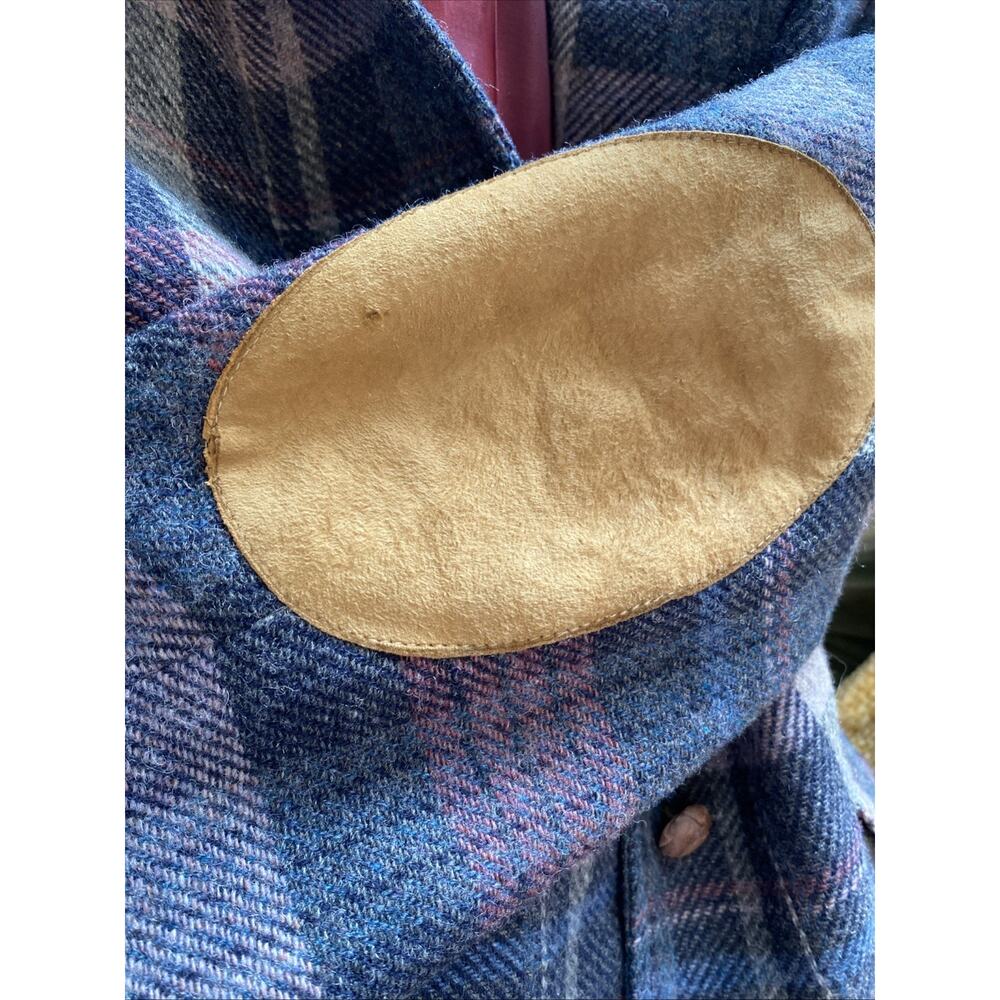 Vintage S/M Evan Picone Wool Blend Plaid Blazer Womens Coat Jacket Elbow Patches - Picture 11 of 16